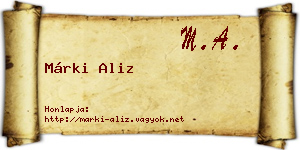 Márki Aliz névjegykártya