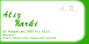 aliz marki business card